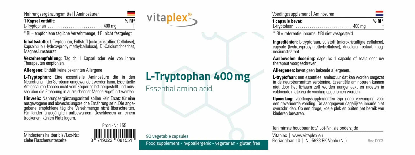 L-Tryptophan - 90 capsules
