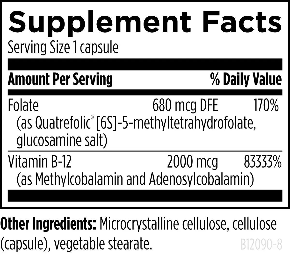 Ultra B12-Folate - 90 capsules
