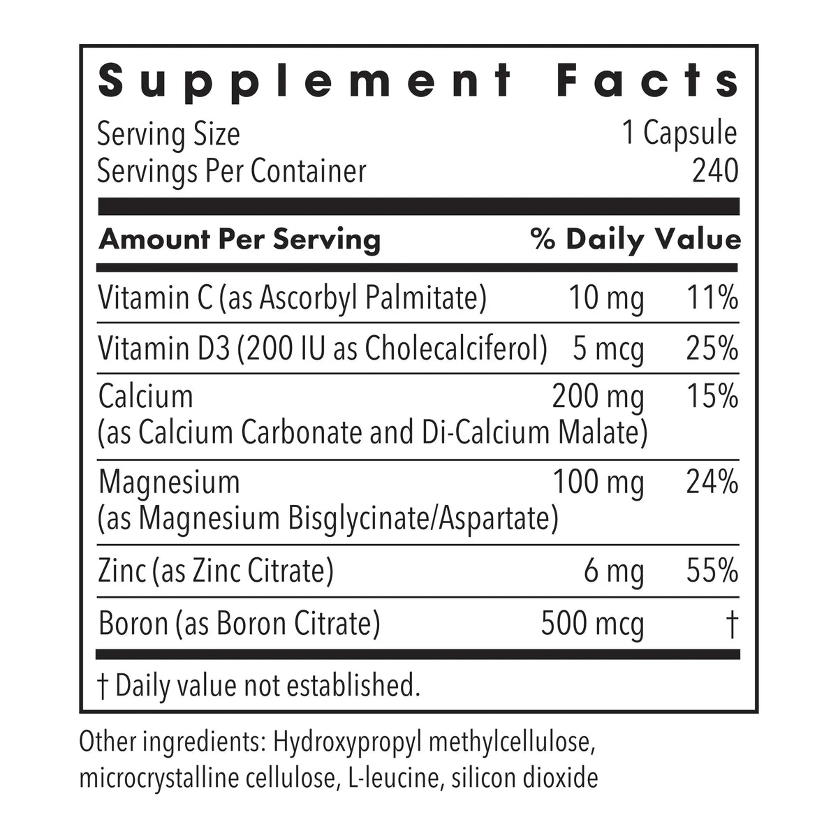 Cal/Mag/Zinc Complex with Vitamin D - 240 capsules