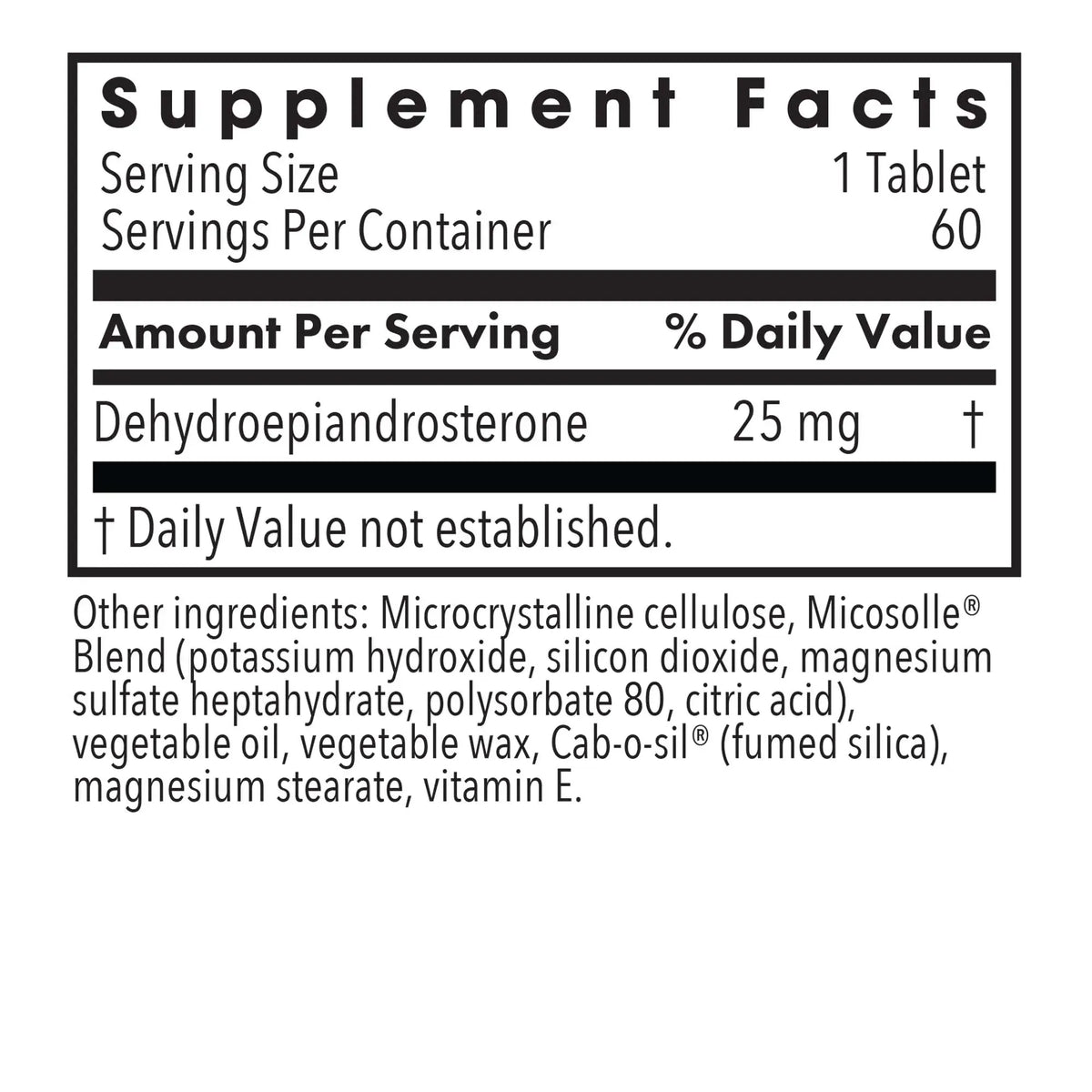 DHEA 25 mg - 60 tablets