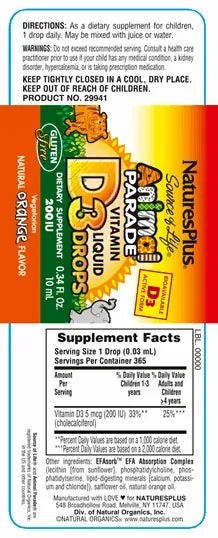Animal Parade® Vitamin D3 200 IU - 10ml Liquid