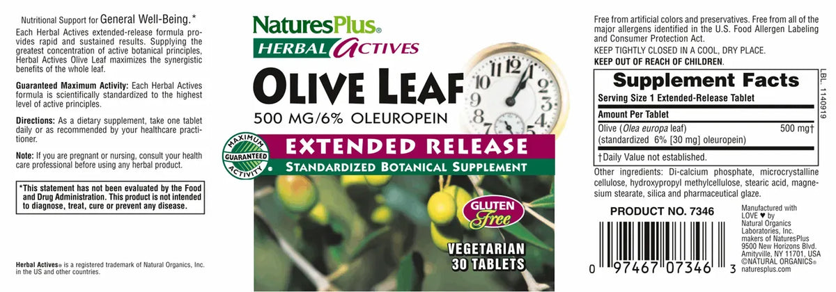 Olive Leaf 500 mg- 30 Tablets