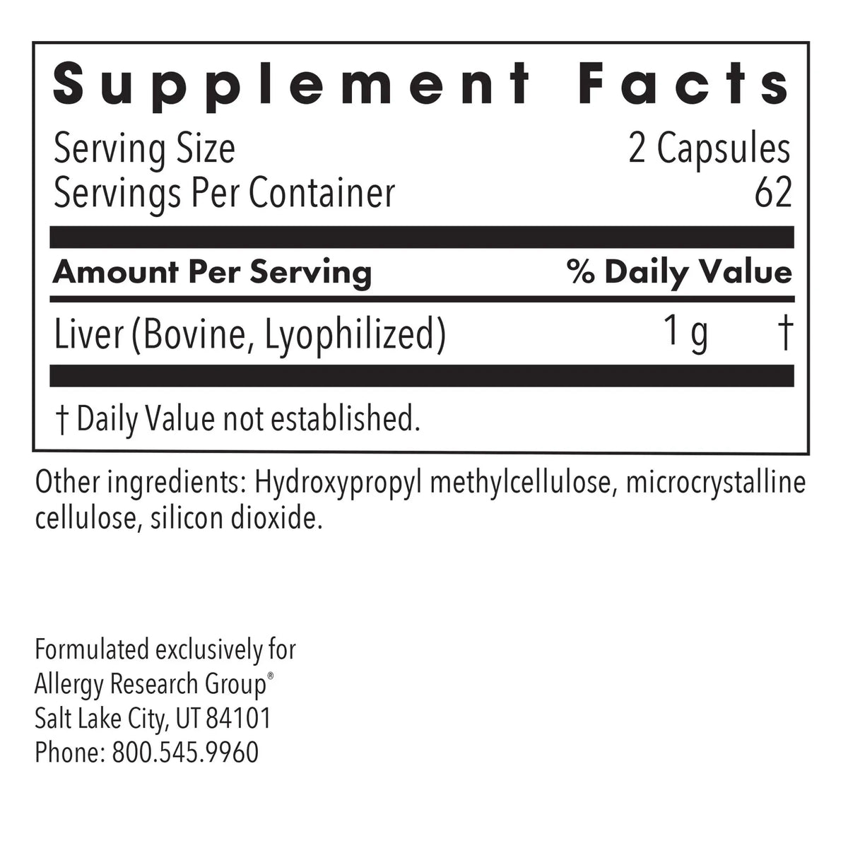 Liver Beef - 125 capsules