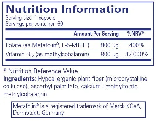 B12 Folate - 60 capsules