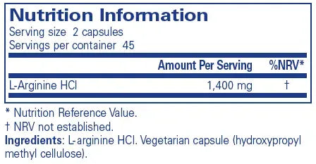 L-Arginine - 90 capsules