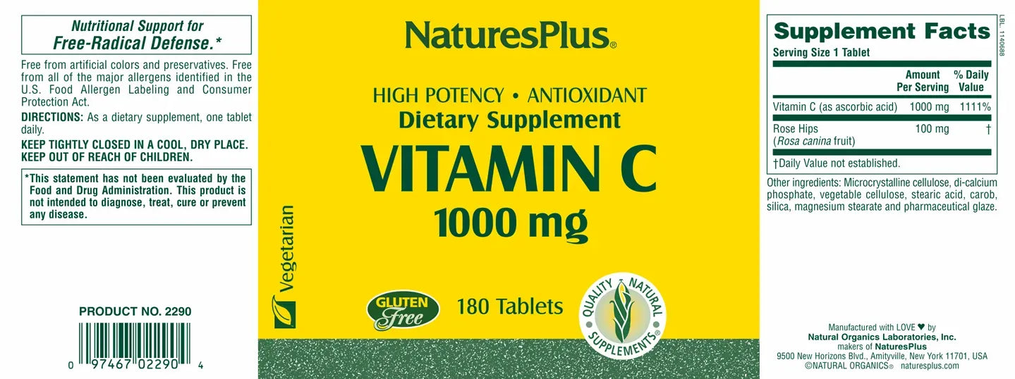 Vitamin C 1000 mg - 180 Tablets