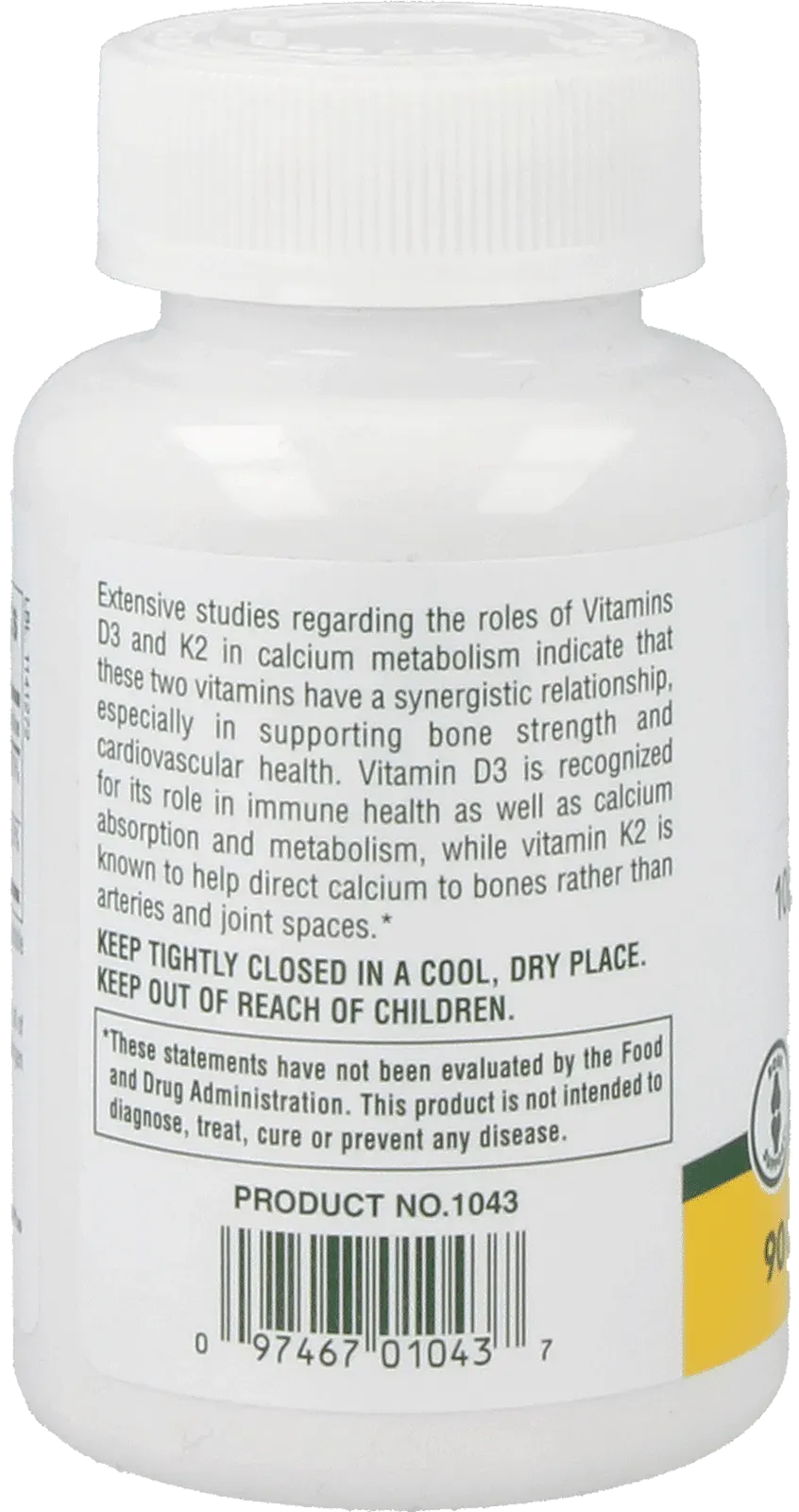 Vitamin D3 1000 IE + Vit. K2 100 mcg, 90 capsules