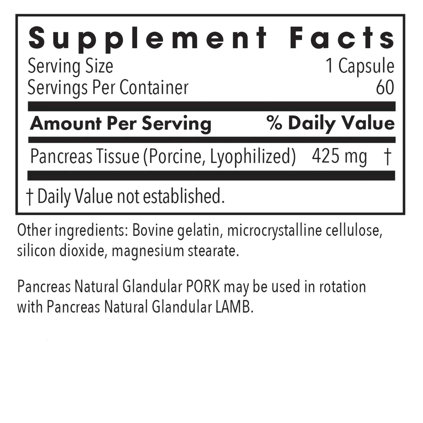 Pancreas Pork - 60 capsules