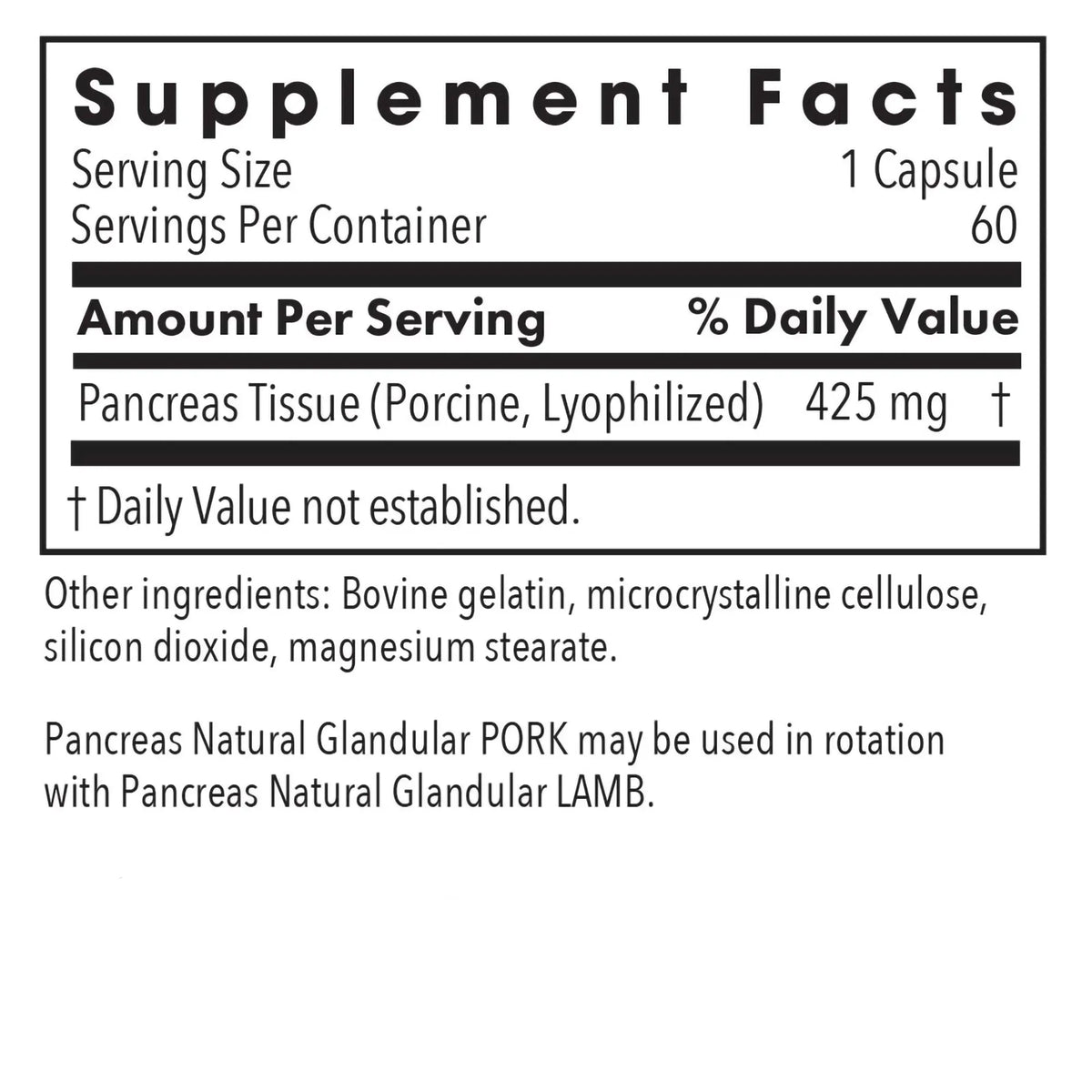 Pancreas Pork - 60 capsules