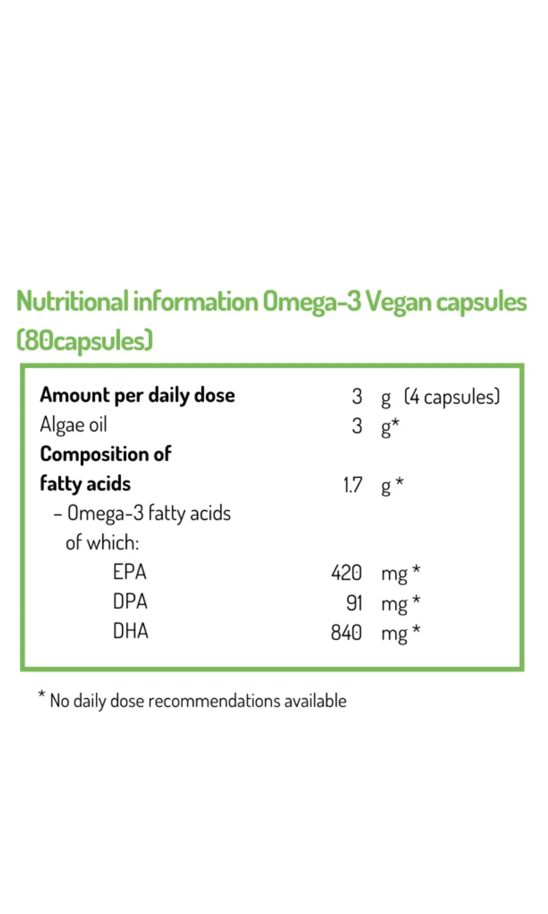 Omega-3 Vegan - 80 softgels