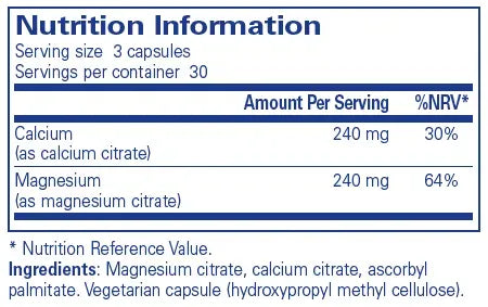 Calcium Magnesium (citrate) - 90 capsules