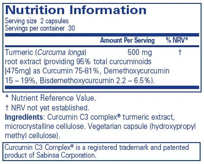 Curcumin - 60 capsules
