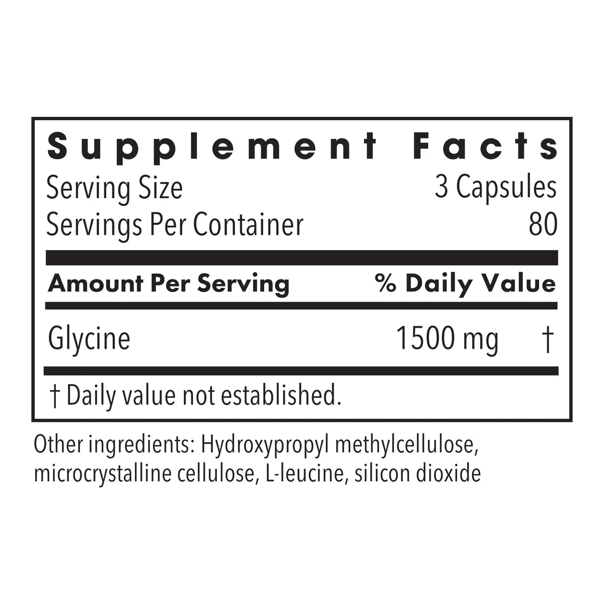 Glycine 500mg - 240 capsules
