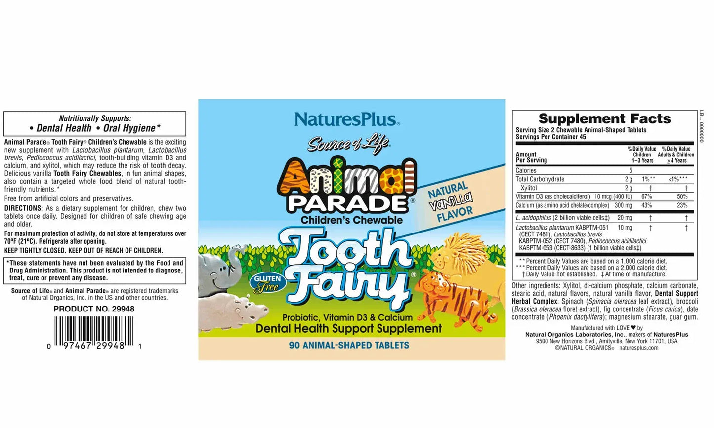 Animal Parade® Tooth Fairy - 90 Chewables