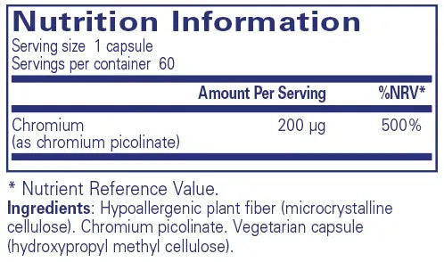 Chromium (picolinate) 200 mcg - 60 capsules