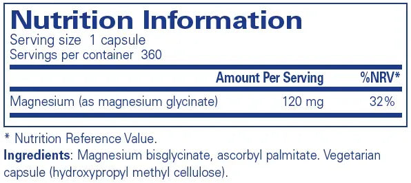 Magnesium (glycinate) - 360 capsules