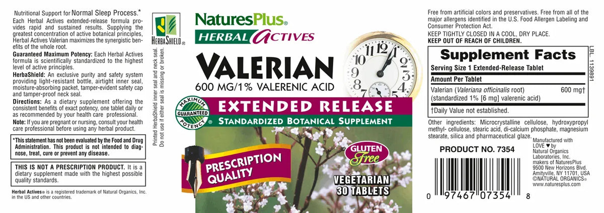 Valerian 600 mg - 30 Tablets