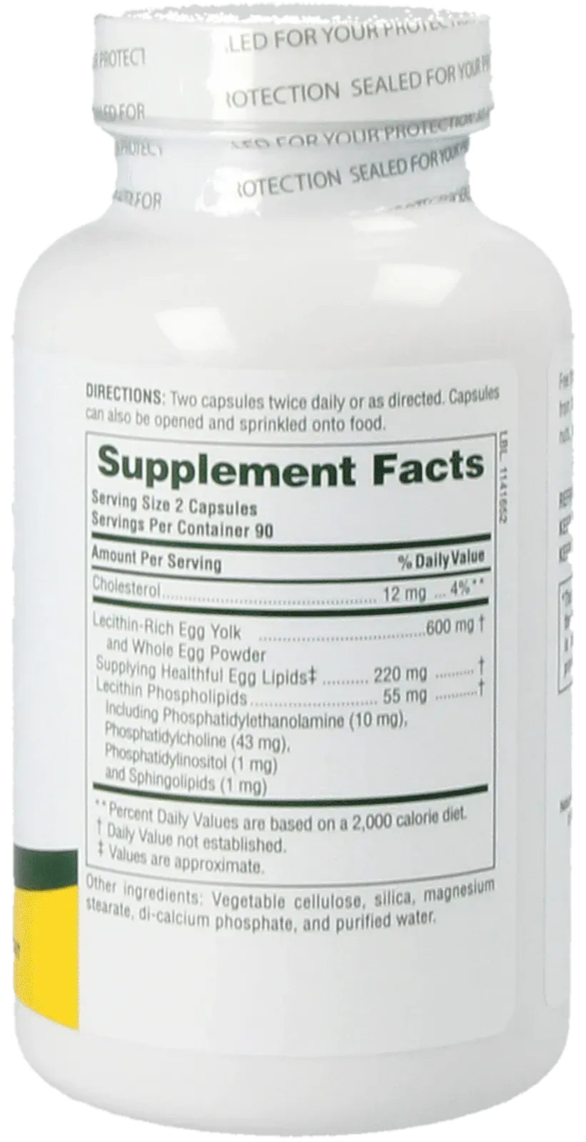 Egg Yolk Lecithin 600 mg - 180 Capsules