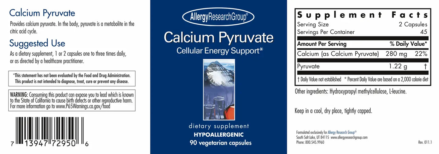 Calcium Pyruvate - 90 Capsules