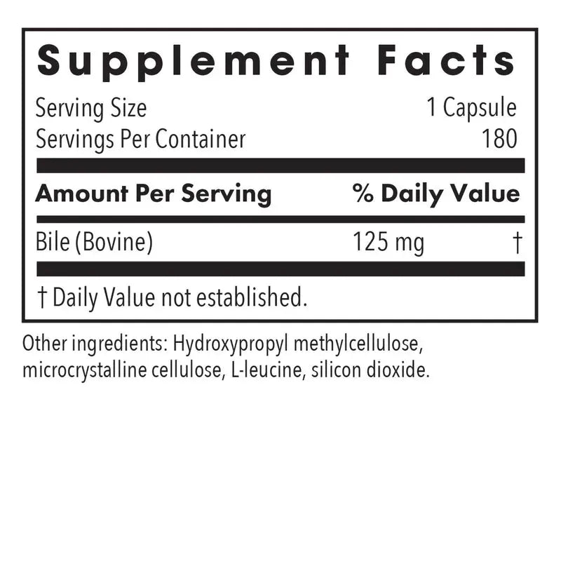 Ox Bile 125 mg - 180 capsules