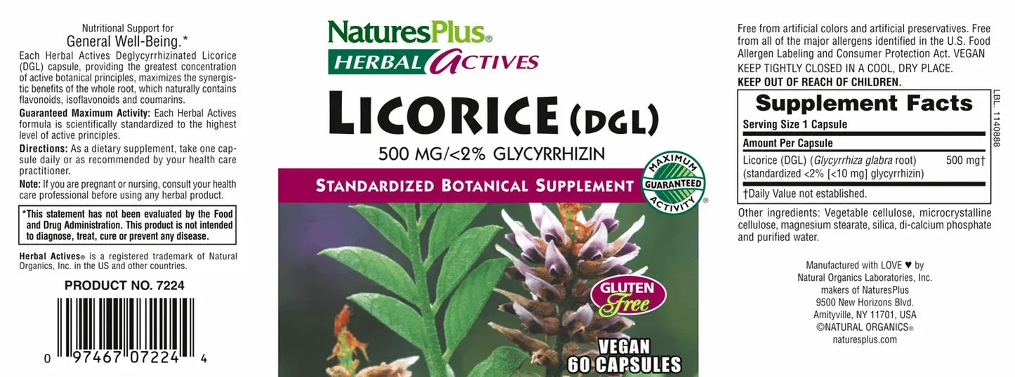 Licorice 500 mg - 60 Capsules