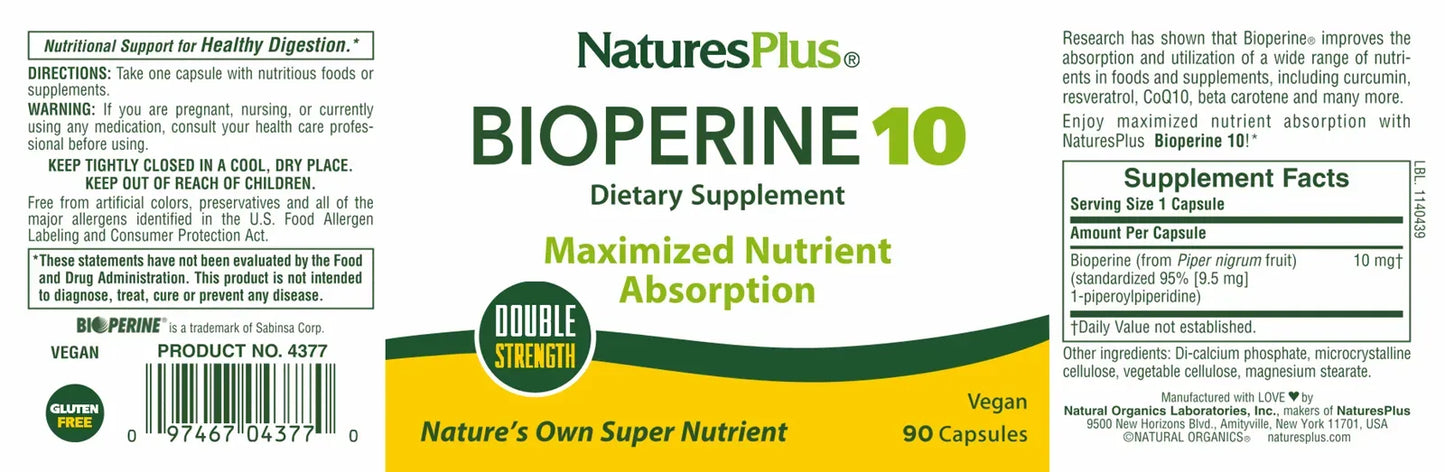 Bioperine® 10 mg - 90 Capsules