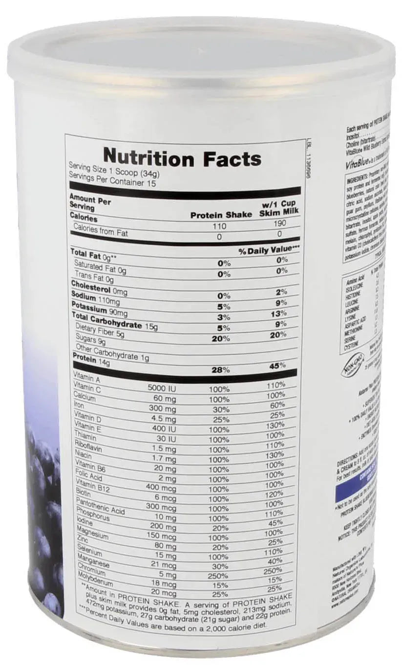 Protein Shake, Blueberries & Cream - 510 gr