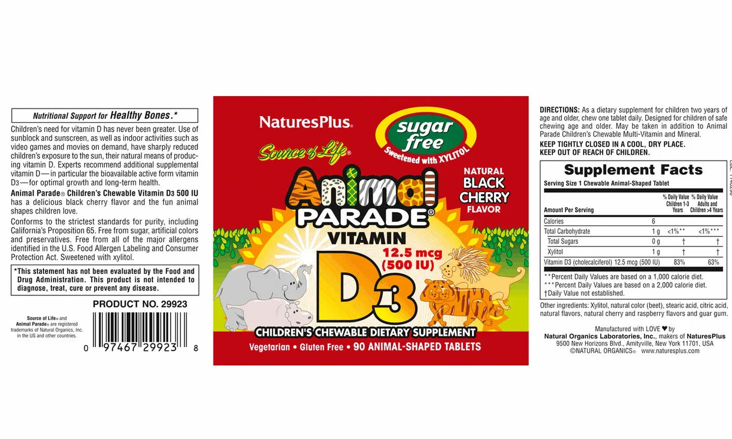 Animal Parade® Vitamin D3 - 90 Chewables