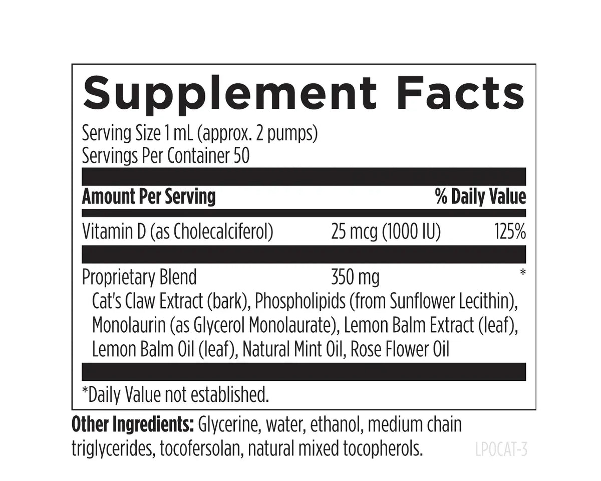 Liposomal Cat's Claw Synergy - 50 mL liposomal