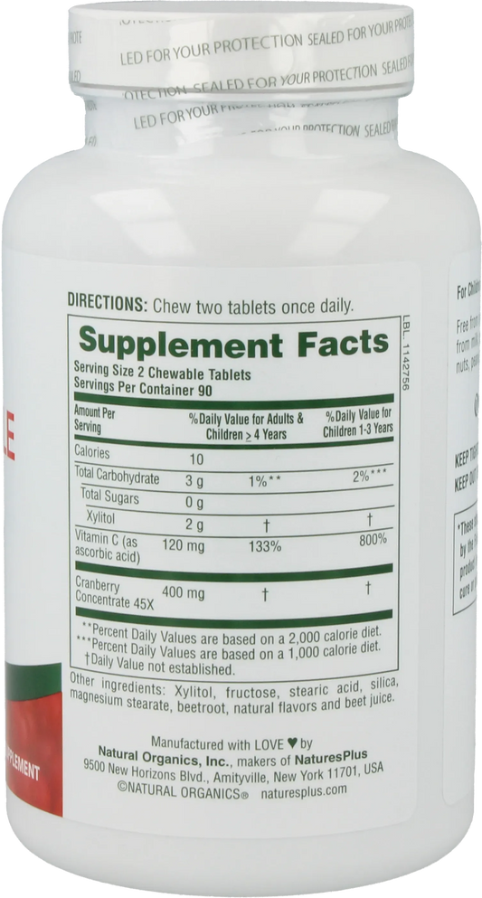 Ultra Chewable Cranberry 200 mg - 90 Lozenges