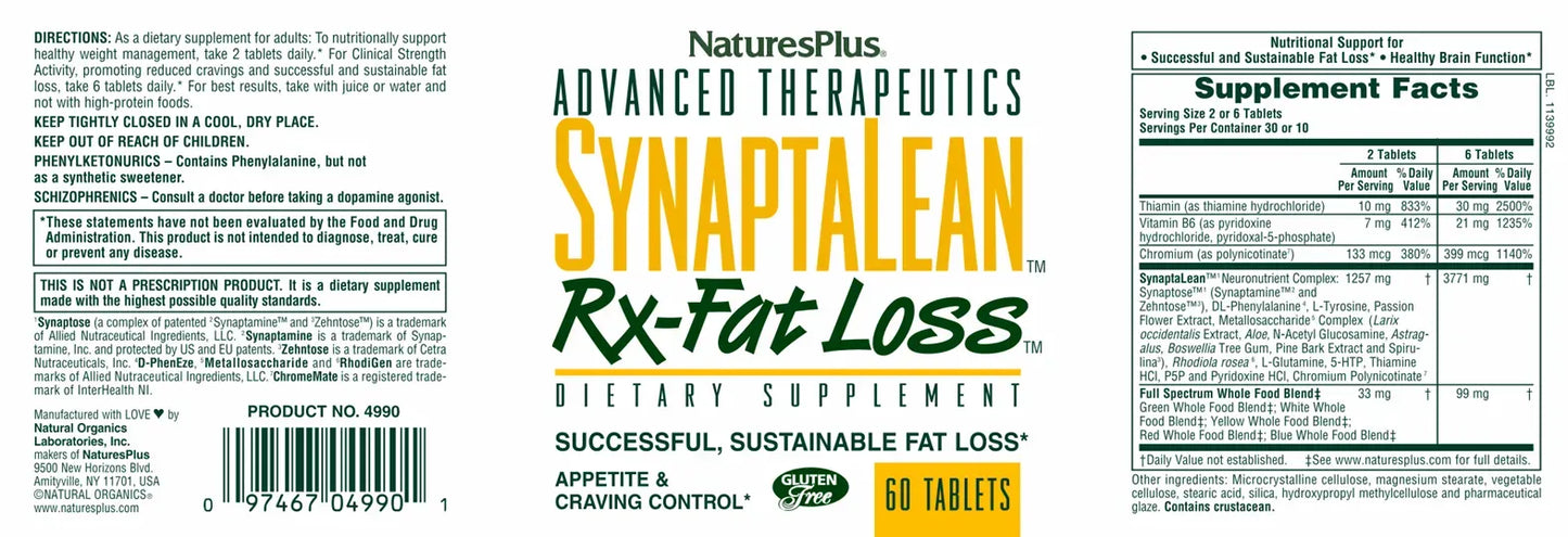 Rx-Fat Loss™ SynaptaLean™ - 60 Tablets