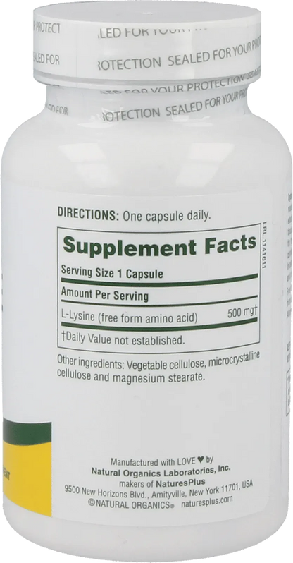 L-Lysine 500 mg - 90 Capsules