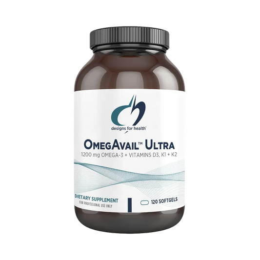 OmegAvail Ultra (Blue Label) With Vitamin D3, K1, K2, Lipase 120's - 120 Softgels