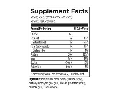 PurePea 20 G Pea Protein, Unflavored - 450 gr