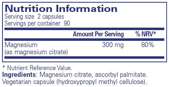 Magnesium (Citrate) - 180 capsules