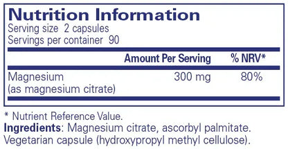 Magnesium (Citrate) - 180 capsules