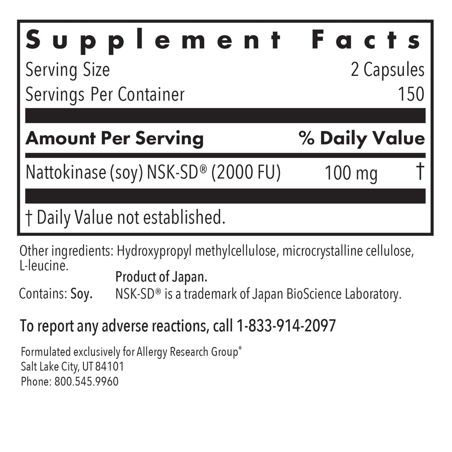 Nattokinase 50mg - 300 capsules