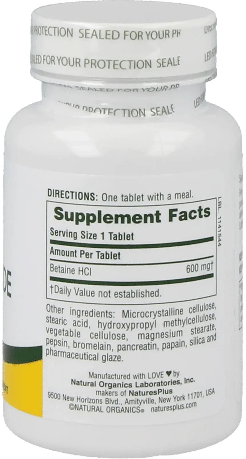 Betaine Hydrochloride - 90 tablets