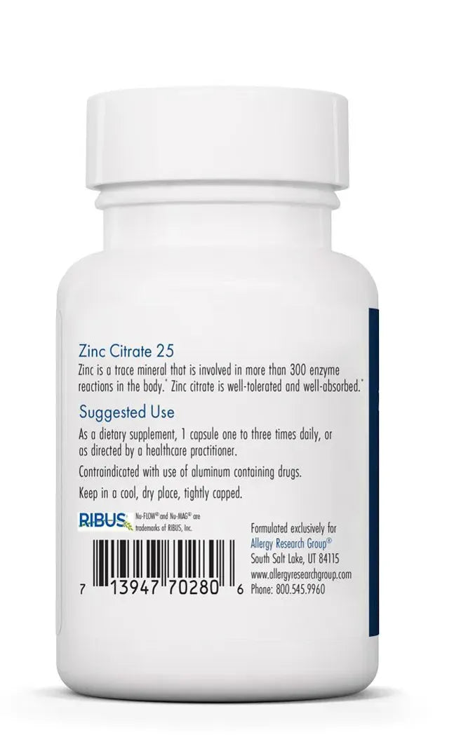 Zinc Citrate 25 - 60 capsules