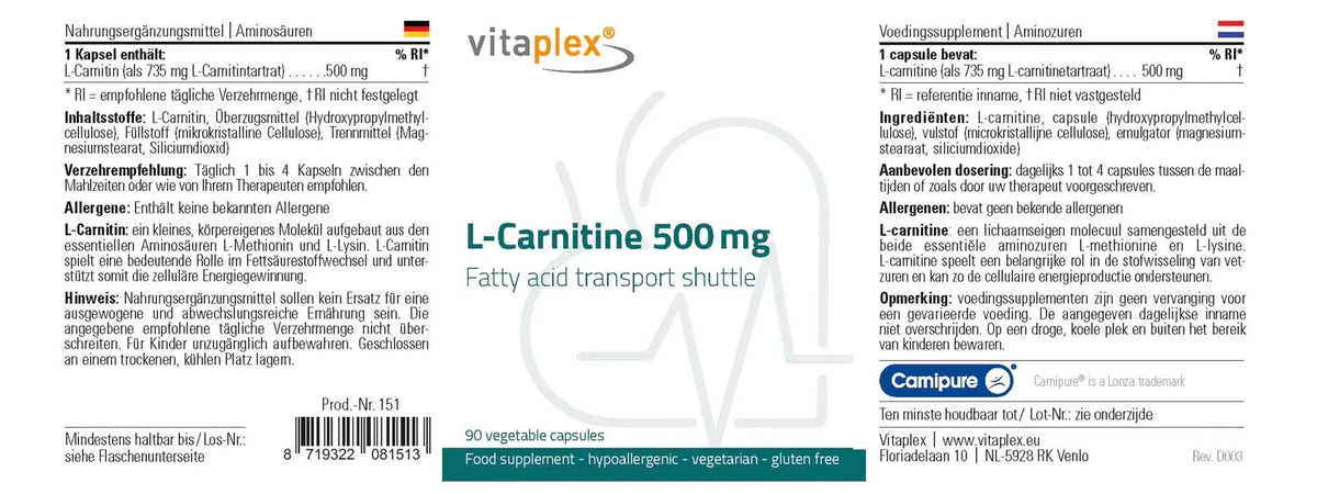 L-Carnitine - 90 capsules
