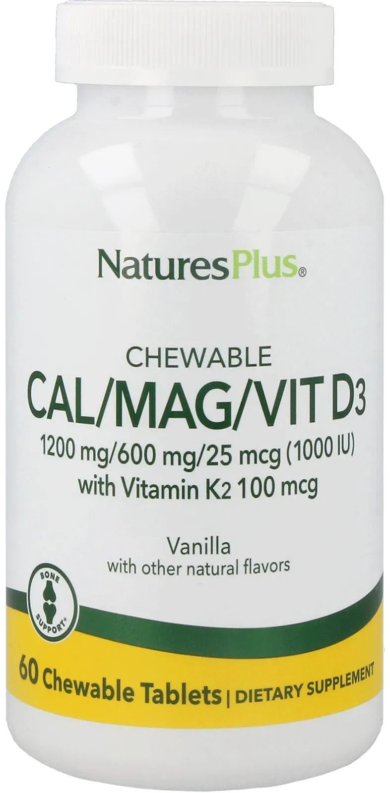 Calcium/Magnesium/Vitamin D3 with Vitamin K2 Vanilla - 60 chewables