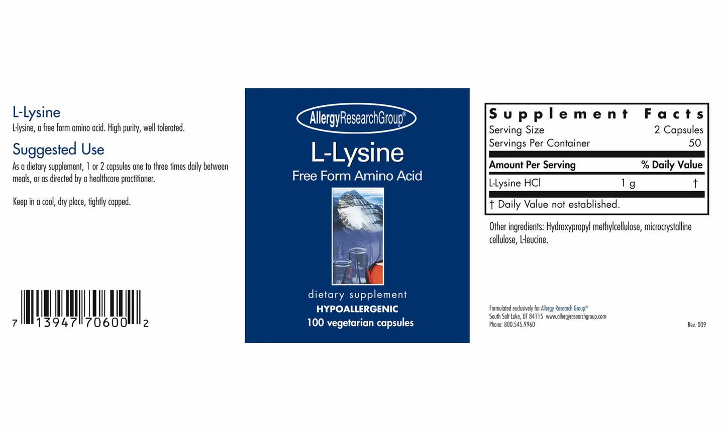 L-Lysine - 100 capsules