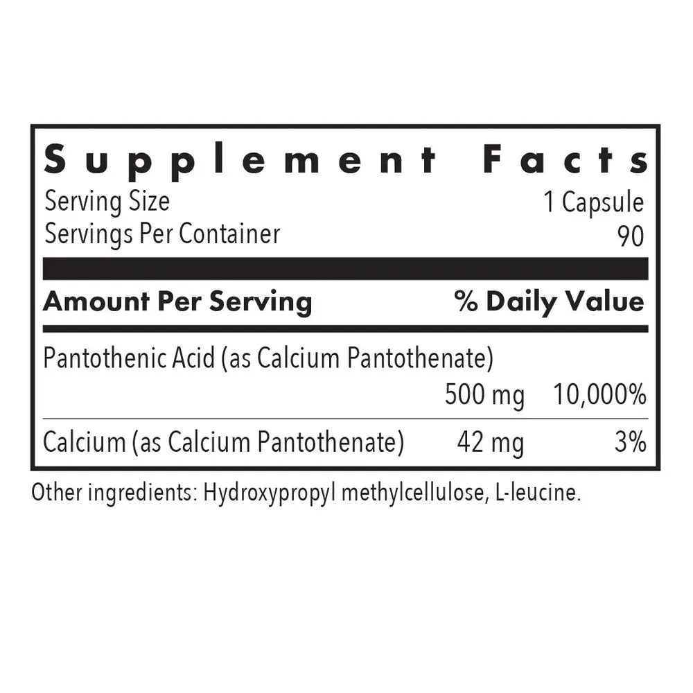 Pantothenic Acid - 90 capsules