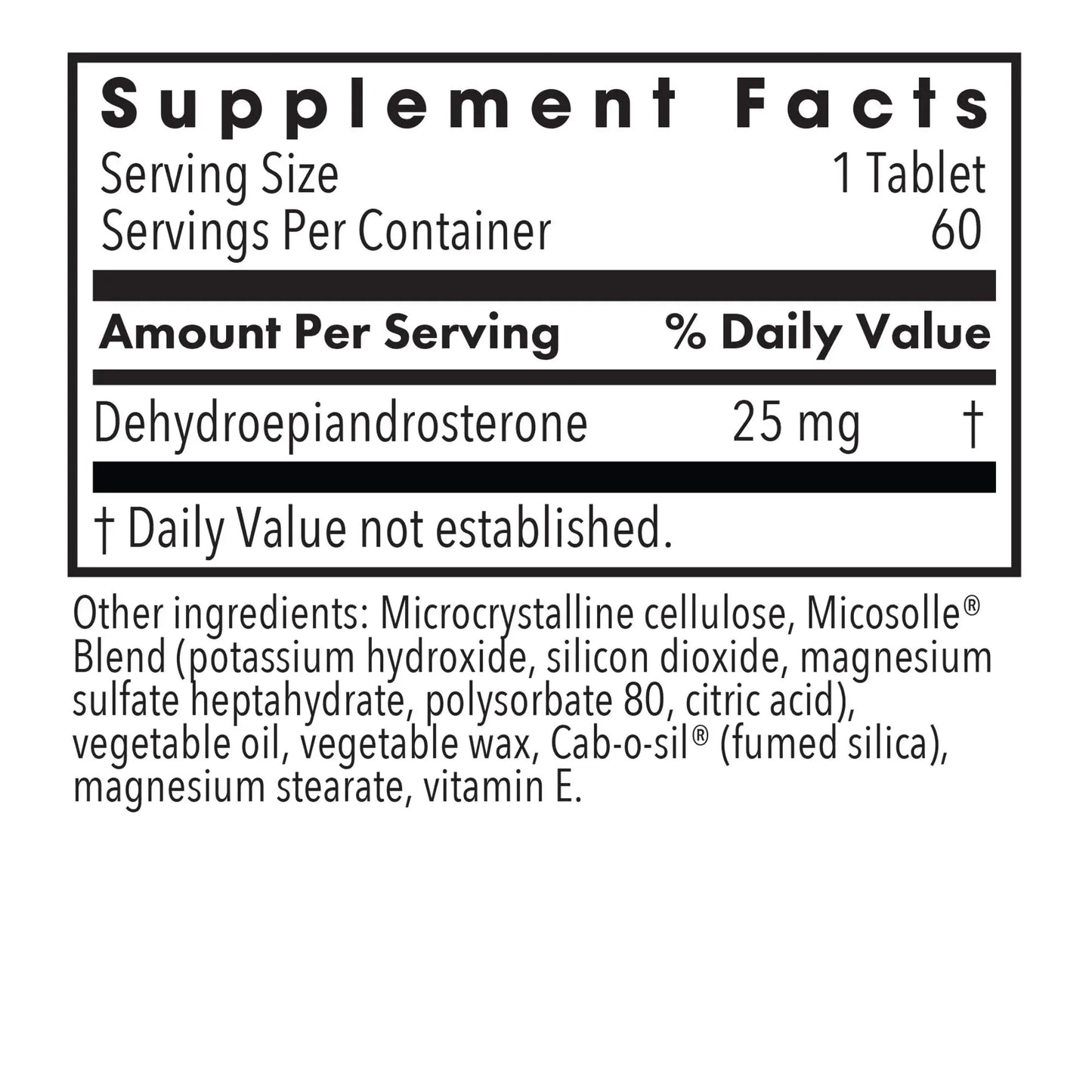 DHEA 25 mg - 60 tablets