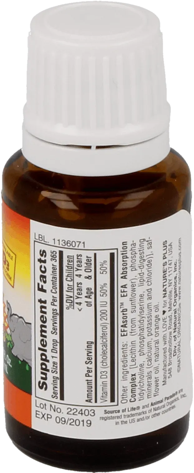 Animal Parade® Vitamin D3 200 IU - 10ml Liquid