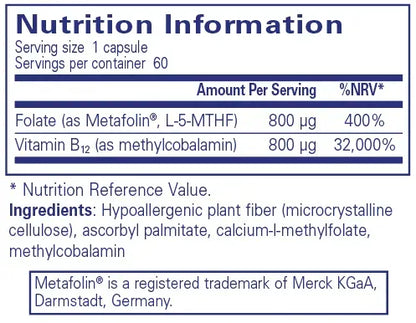 B12 Folate - 60 capsules