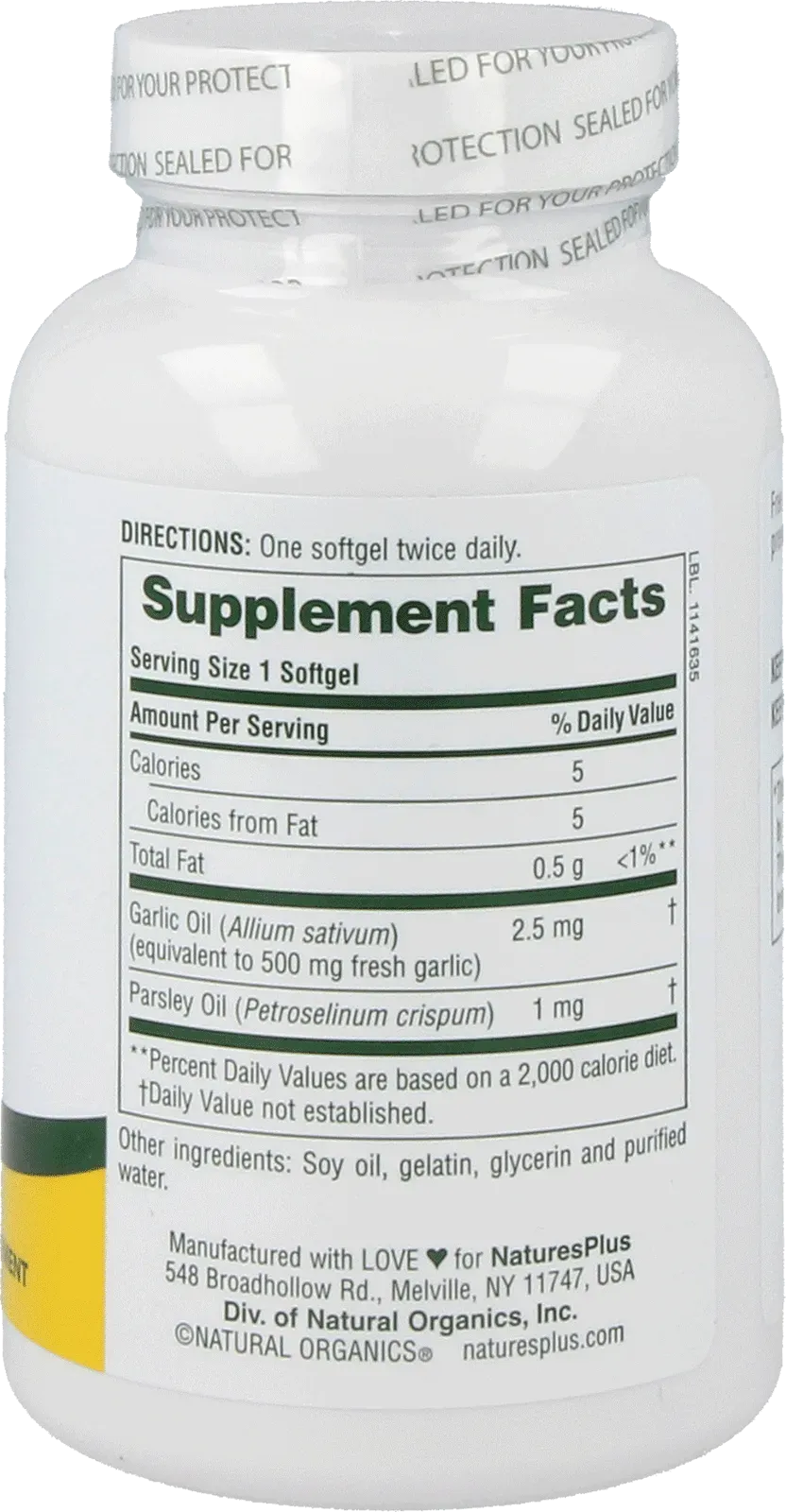 Garlic and Parsley Oil - 180 Softgels