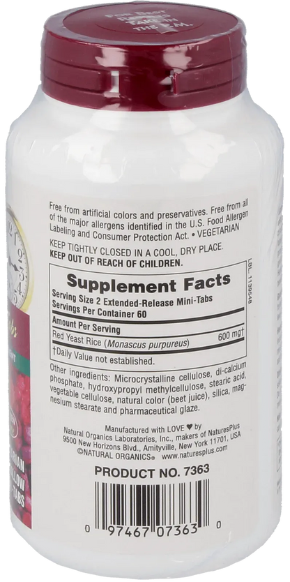 Red Yeast Rice 600 mg Mini Tablets - 60 Mini Tablets