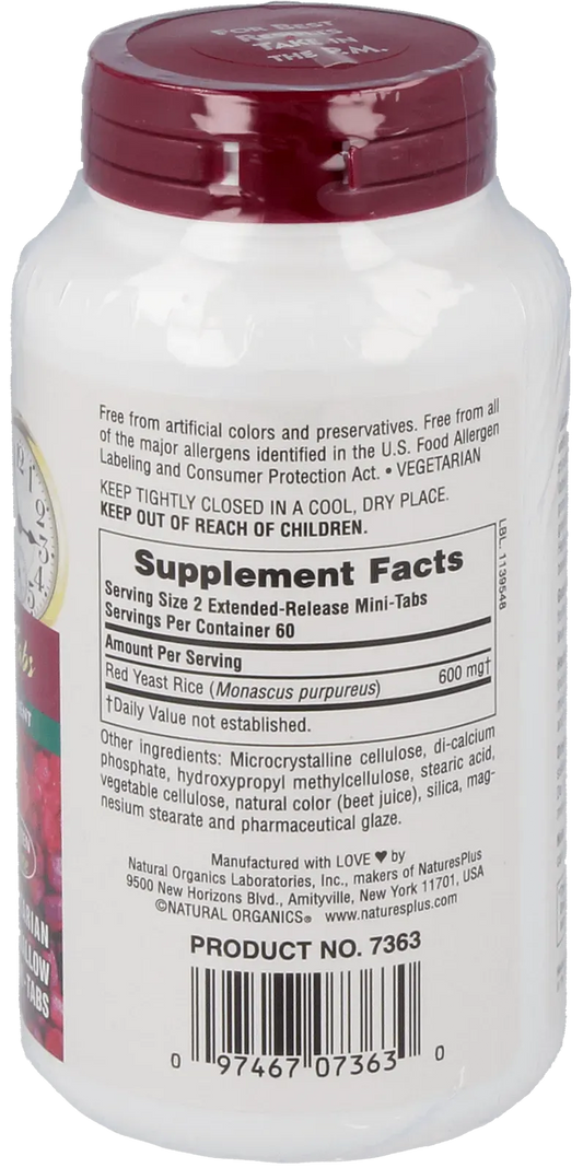 Red Yeast Rice 600 mg Mini Tablets - 60 Mini Tablets