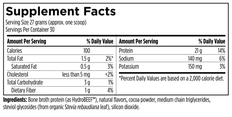 Designs for Sport Grass-Fed Beef Protein Chocolate  - 810 g powder